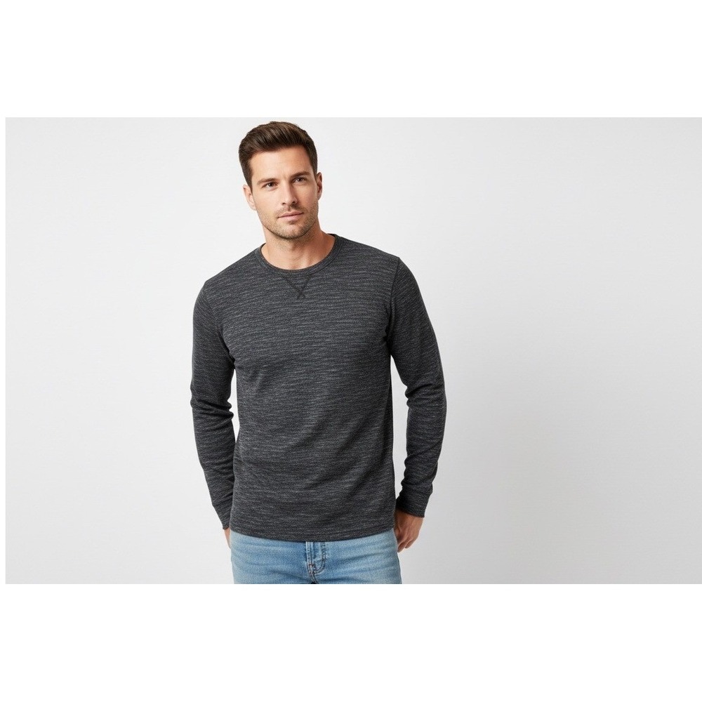 BONOBOS‎ Slim Fit Long Sleeve Crew Neck Heathered Knit Top Men's Size L